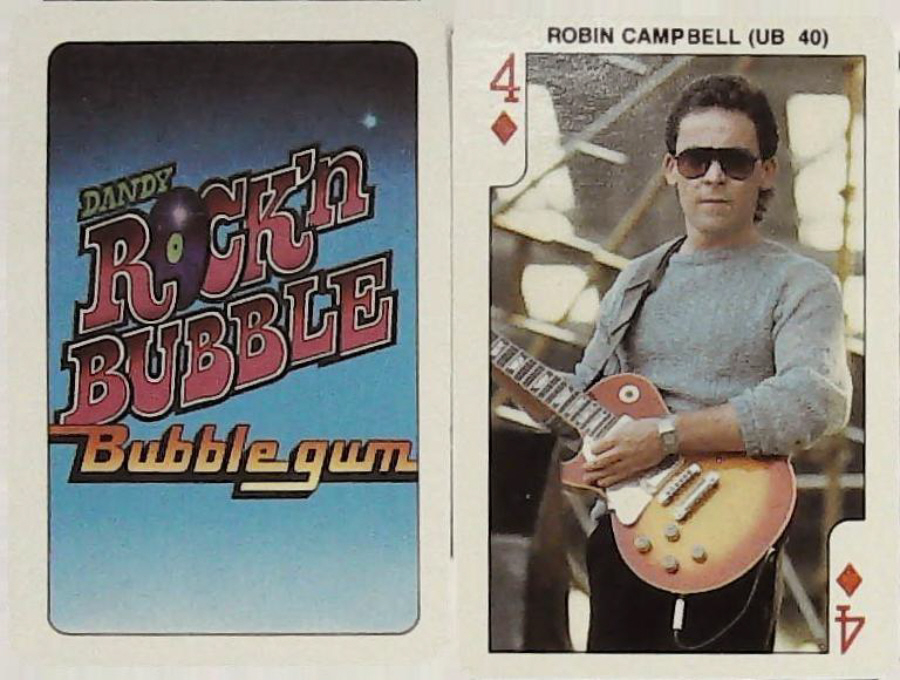 Dandy Gum Rock n Bubble Pop Stars 4 DIAMONDS ROBIN CAMPBELL ( UB 40 )