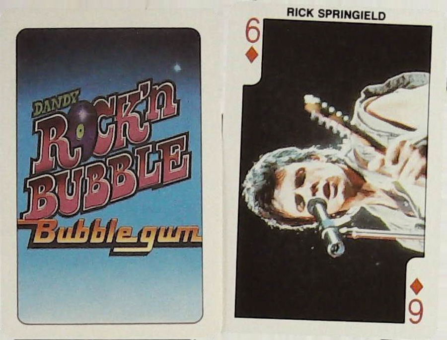 Dandy Gum Rock n Bubble Pop Stars 6 DIAMONDS RICK SPRINGFIELD - Click Image to Close