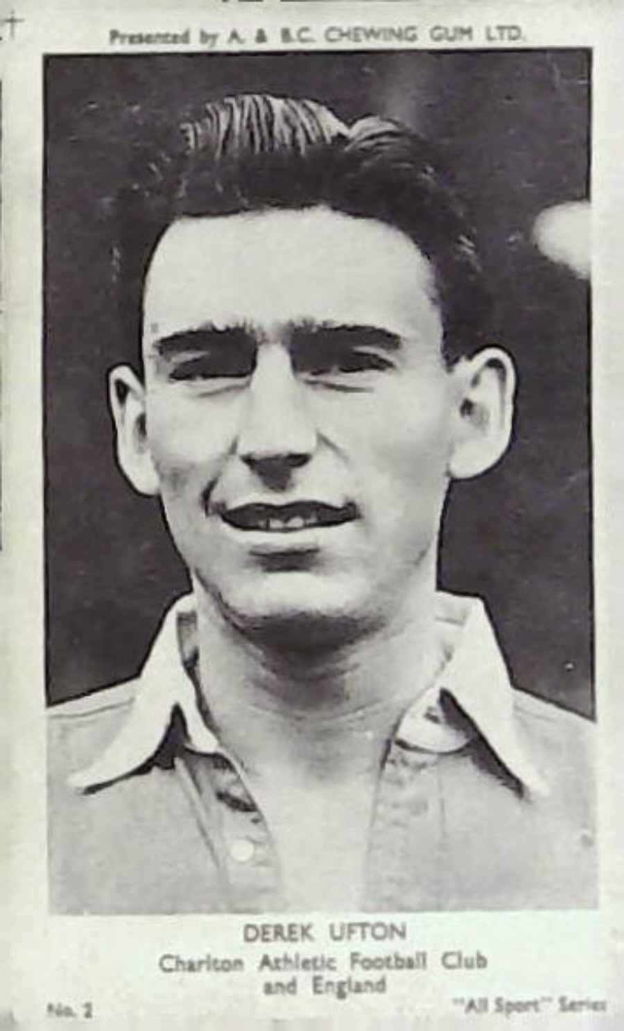 A & B C 1954 All Sports Football Derek Upton Charlton No 2