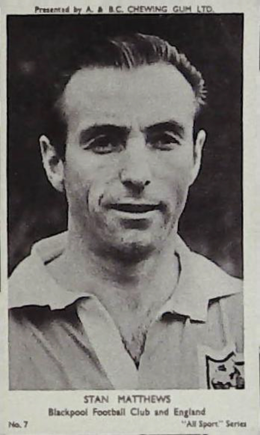 A & B C 1954 All Sports Football Stan Mathews Blackpool No 7