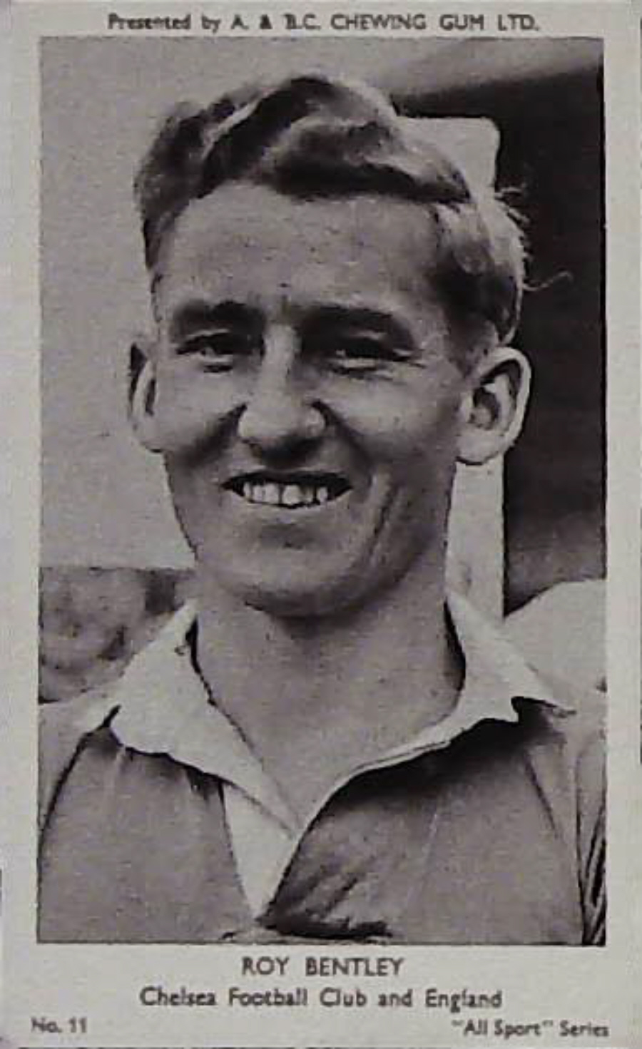 A & B C 1954 All Sports Football Roy Bentley Chelsea No 11 - Click Image to Close