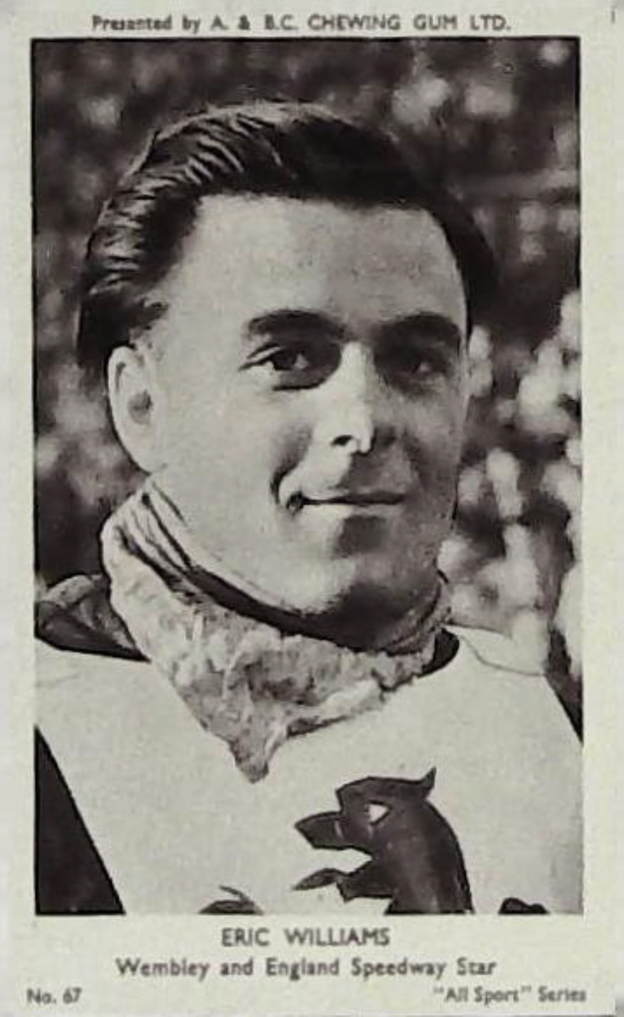 A & B C 1954 All Sports Speedway Eric Williams No 67