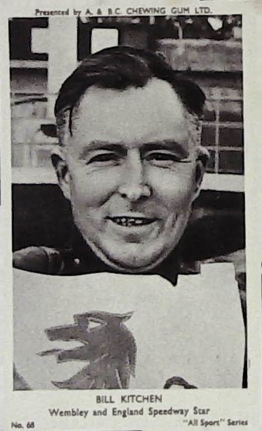 A & B C 1954 All Sports Speedway Bill Kitchen No 68