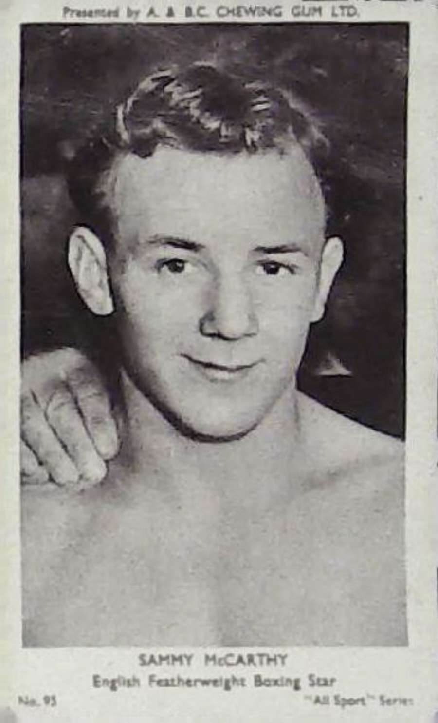A & B C 1954 All Sports Boxing Sammy McCarthy Featherweight No 95 - Click Image to Close