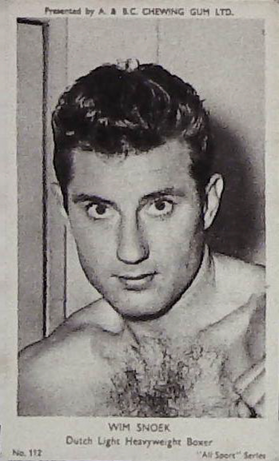 A & B C 1954 All Sports Boxing Wim Snoek Dutch Light Heavyweight No 112