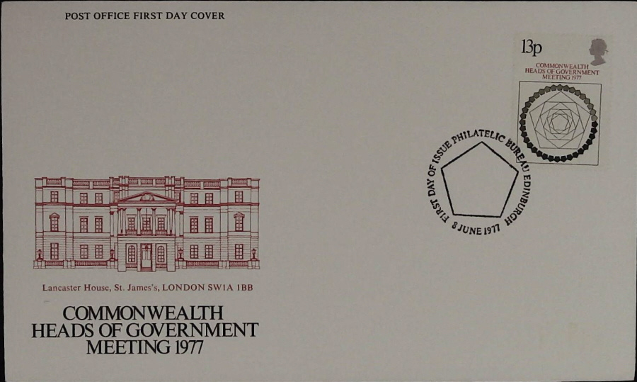 1977 Royal Mail FDC Heads of Goverment - Bureau Edinburgh Postmark - Click Image to Close