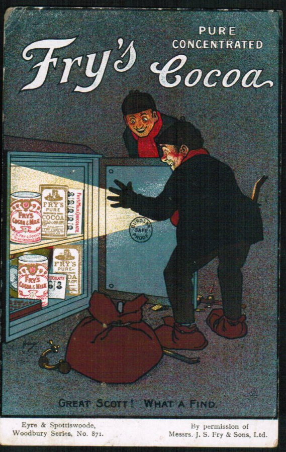 Postcard Advertising Fry'S Coca Safe Breakers