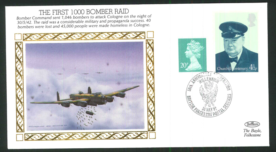 1992 - 50th Anniversary WW11 Bomber Raids CC - BF2287PS Postmark