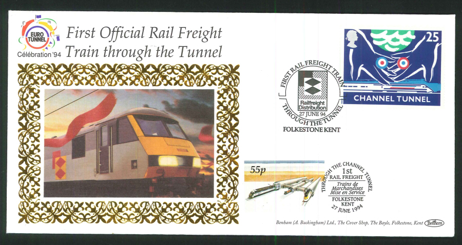 1994 - First Official Transport through the Tunnel Set of 4 Commemorative Covers
