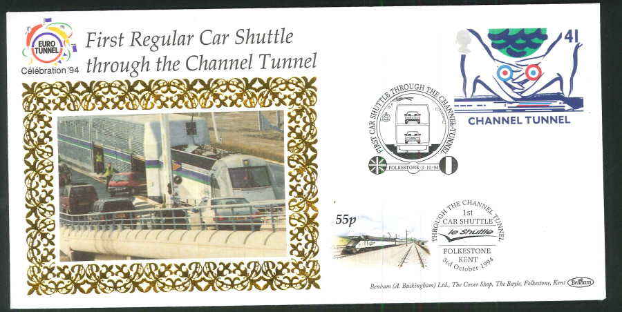 1994 - First Official Transport through the Tunnel Set of 4 Commemorative Covers