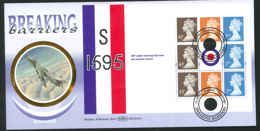 1998 - Speed - Breaking Barriers - Prestige Stamp Book Set of 4 Covers - Various Postmarks