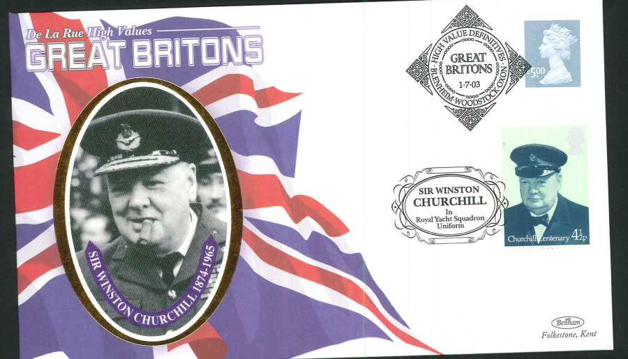 2003 - Great Britons - Iriodin Ink - Set of 4 First Day Covers - Various Postmarks - Click Image to Close