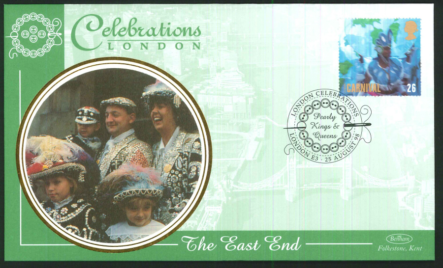 1998 - Carnivals - Set of 4 First Day Covers - 4 Different London Postmarks - Click Image to Close