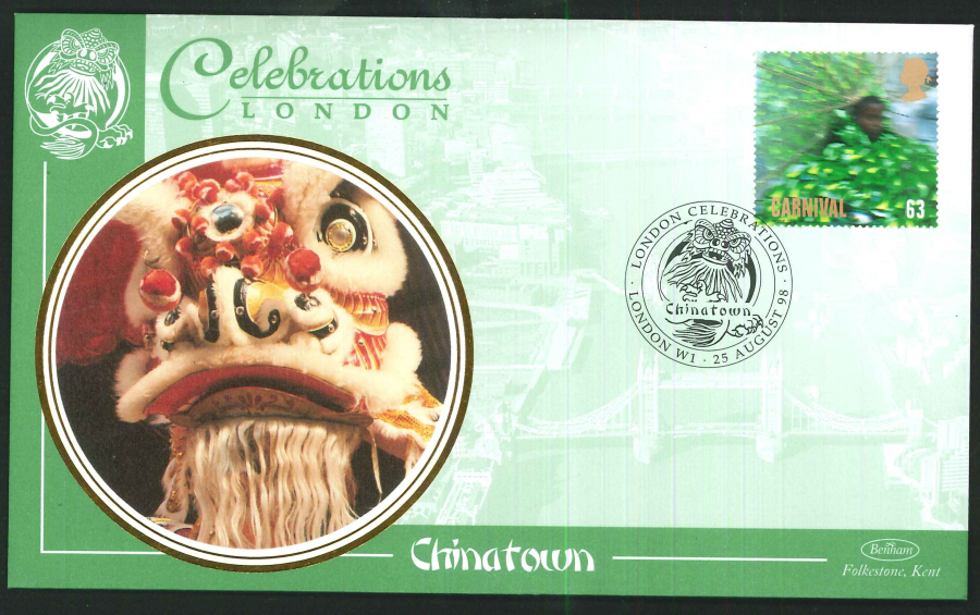1998 - Carnivals - Set of 4 First Day Covers - 4 Different London Postmarks - Click Image to Close
