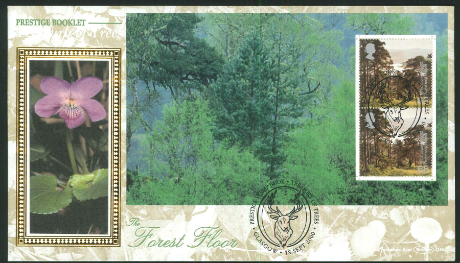 2000 - Treasury of Trees - Prestige Stamp Book set of 5 First Day Covers - Various Postmarks