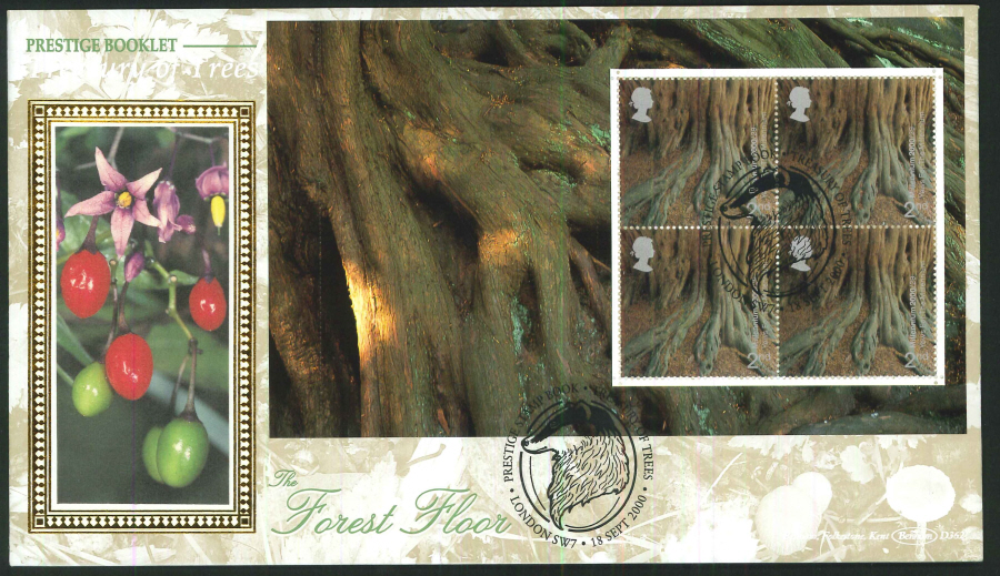 2000 - Treasury of Trees - Prestige Stamp Book set of 5 First Day Covers - Various Postmarks