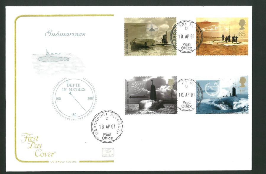 2001 - Cotswold Submarines - FDC -Devonport,Plymouth C D S Postmark