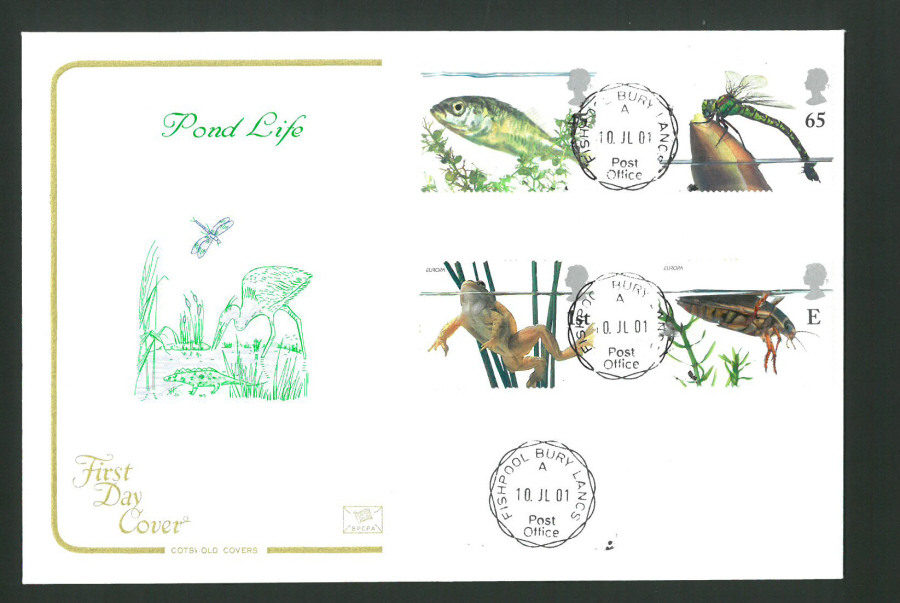 2001 - Cotswold Pond Life - FDC -Fishpool C D S Postmark