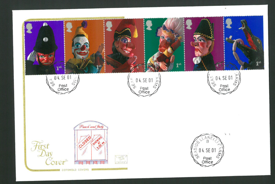 2001 - Cotswold Punch & Judy - FDC -Seaside C D S Postmark - Click Image to Close