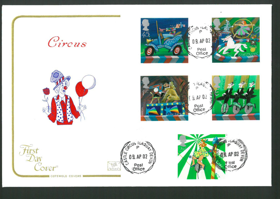 2002 - Cotswold Circus - FDC - Castle Circus C D S Postmark
