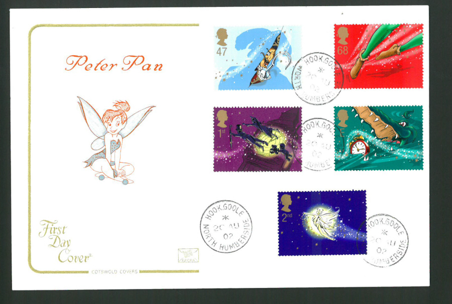 2002 - Cotswold Peter Pan - FDC - Hook C D S Postmark - Click Image to Close