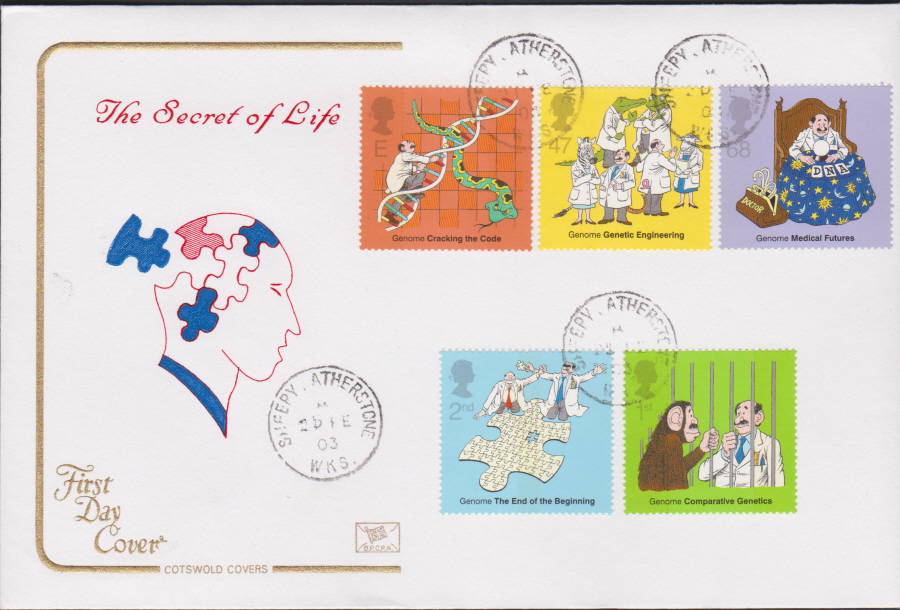 2003 - Cotswold D N A - FDC -Sheepy C D S Postmark - Click Image to Close