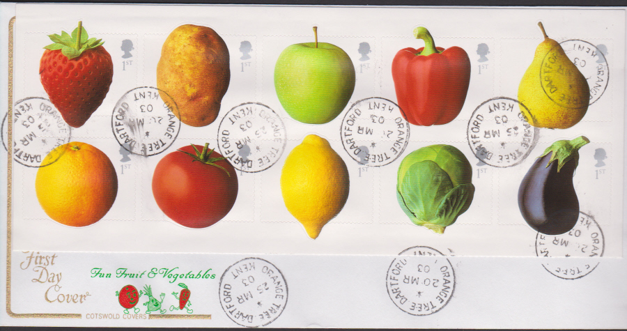 2003 - Cotswold Fruit & Veg - FDC -Orange Tree C D S Postmark - Click Image to Close