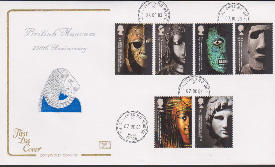 2003 - Cotswold British Museum Set - FDC -The Galleries C D S Postmark