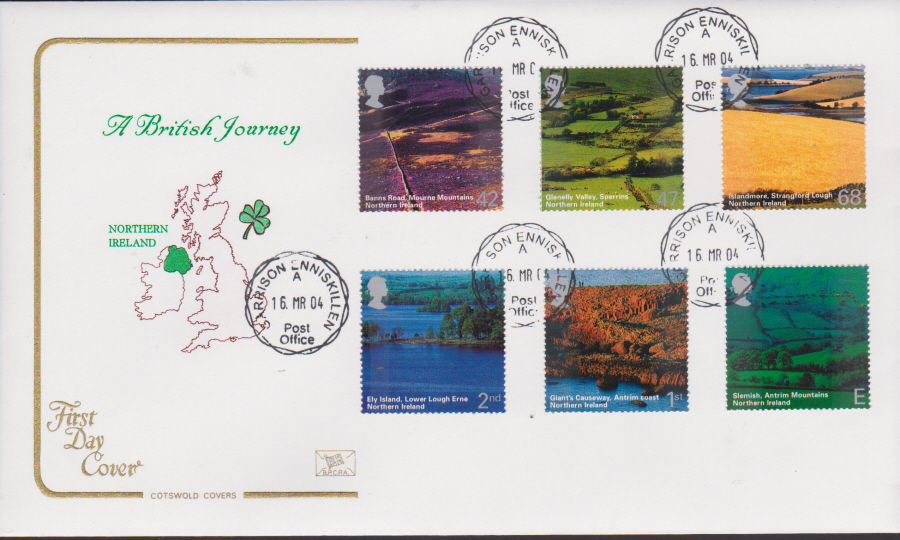 2004 - Cotswold Northern Ireland - FDC -Garrison Enniskillen C D S Postmark
