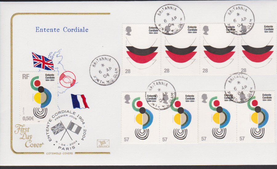 2004 - Cotswold Entente Cordialle - FDC -Britannia C D S Postmark