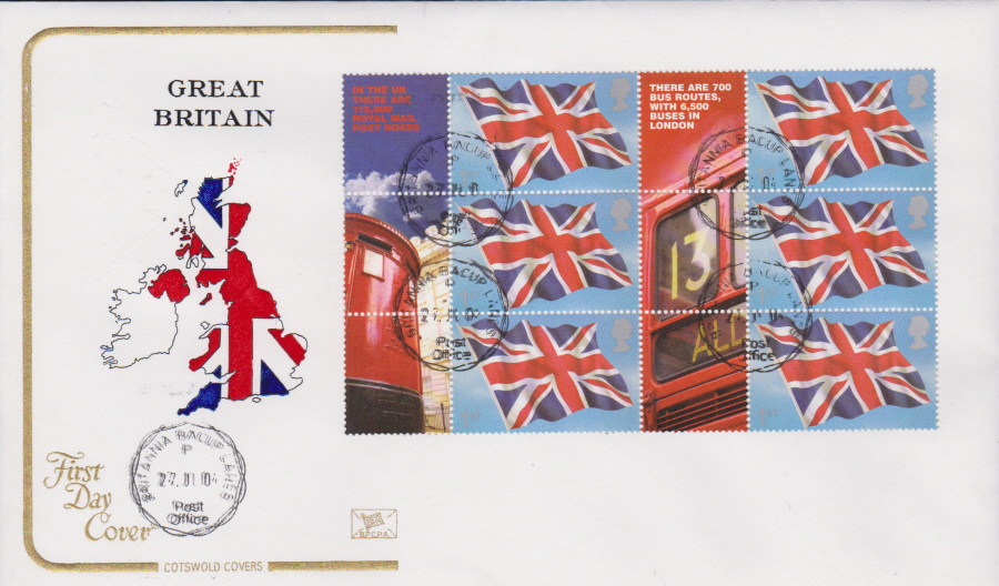 2004 - Cotswold Rule Britannia - FDC -Britannia Bacup Lancs C D S Postmark - Click Image to Close