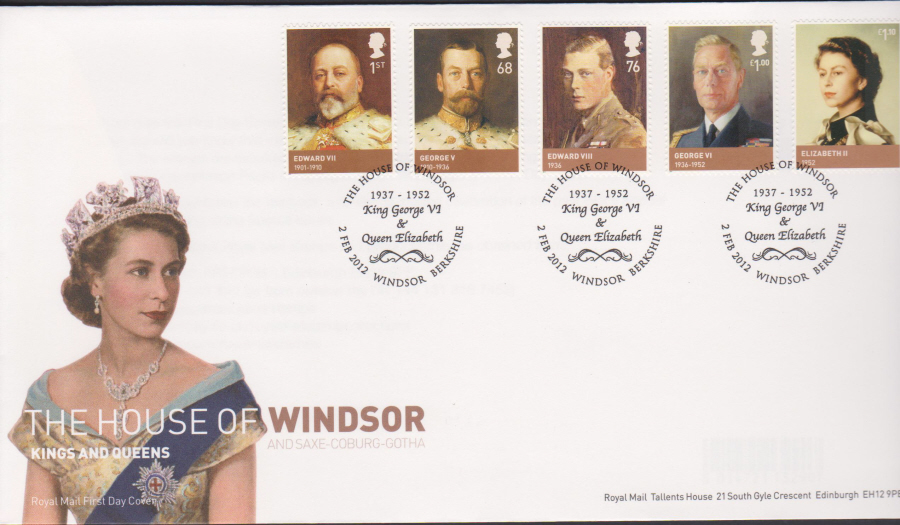 2012 - House of Windsor Set First Day Cover,Windsor Berkshire Postmark