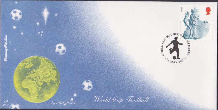 2002 -4d World Cup Football - FDC - World Cup Football Historic Wembley Postmark