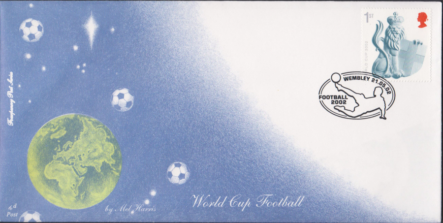 2002 -4d World Cup Football - FDC - Football 2002 Wembley Postmark