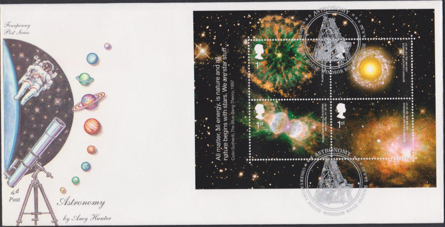 2002 -4d Post Astronomy - FDC -Across the Universe Birmingham Postmark