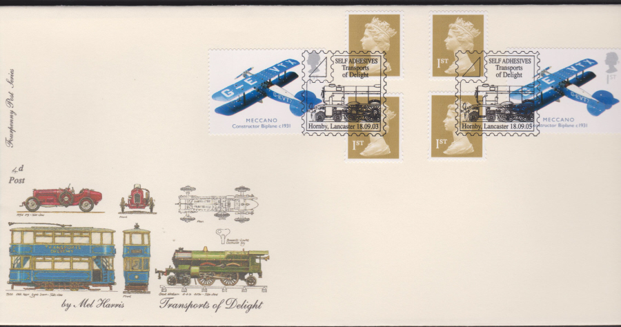 2003 - FDC 4d Post Transport od Delight Retail Book -Hornby,Lancaster Postmark