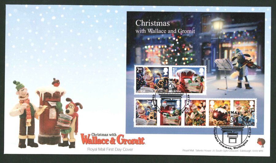 2010 - Christmas Mini Sheet First Day Cover, Christmas Common, Watlington Postmark