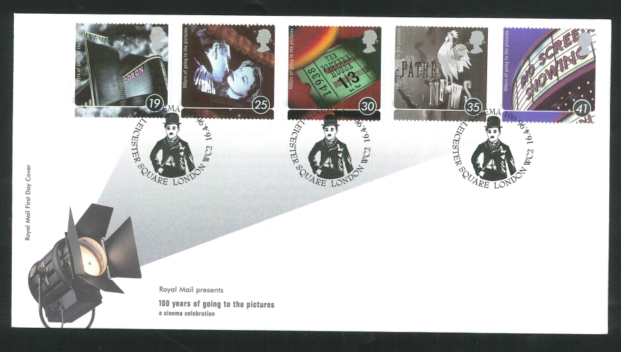 1996 Cinema FDC Leicester Square London WC2 Handstamp - Click Image to Close