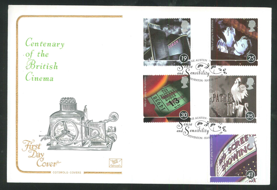 1996 Cinema FDC Jane Austen Staverton Handstamp