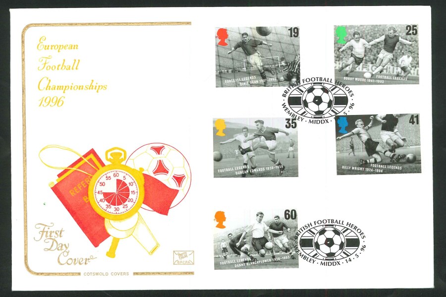 1996 Football FDC Wembley Football Handstamp