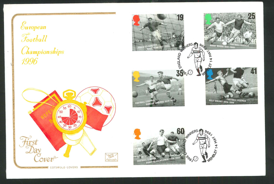 1996 Football FDC Wembley Player Handstamp