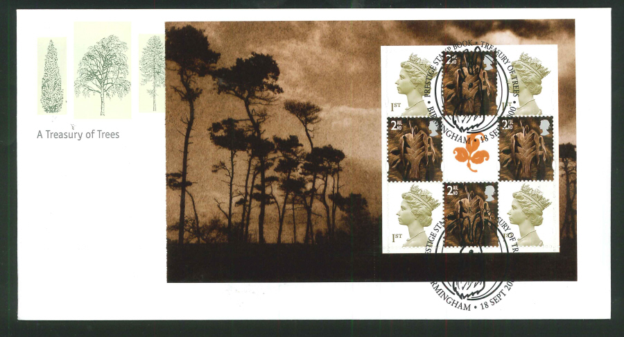 2000 Treasury Trees FDC PSB set of 5 Covers - Click Image to Close