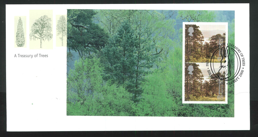 2000 Treasury Trees FDC PSB set of 5 Covers