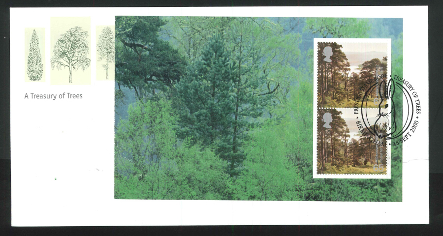 2000 Treasury Trees FDC PSB set of 5 Covers - Click Image to Close