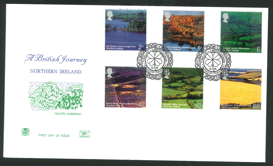 2004 British Journey N I FDC Downpatrick Handstamp - Click Image to Close