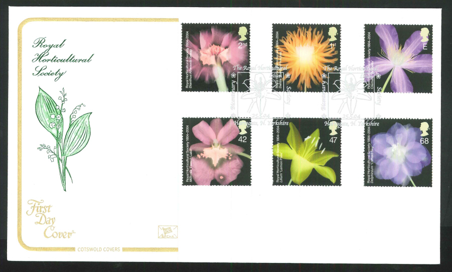 2004 R H S Flowers Set FDC Rettendon Handstamp - Click Image to Close