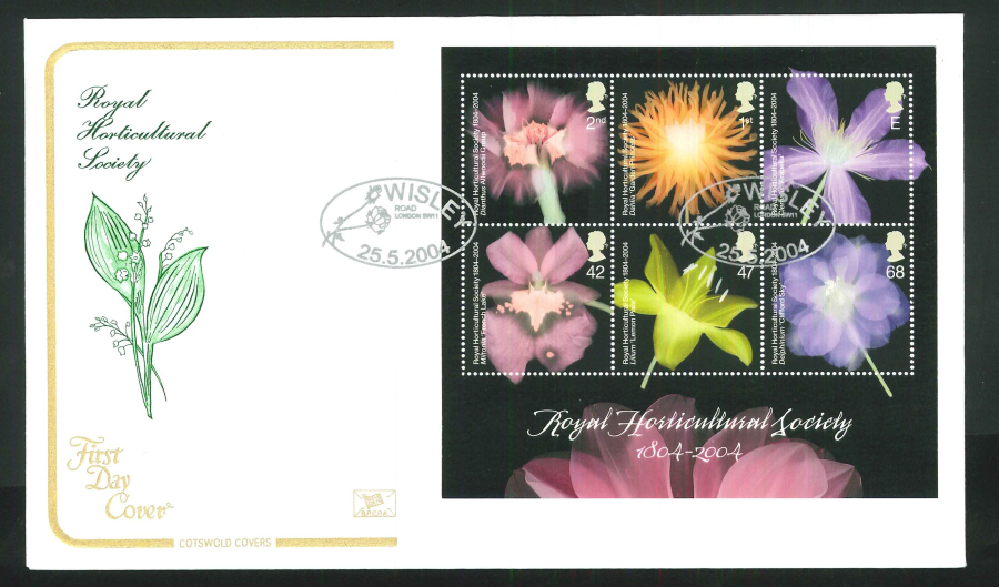 2004 R H S Flowers M/S FDC Wisley Rd Handstamp