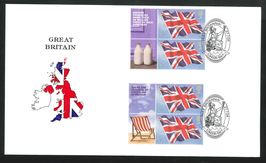 2004 Rule Britania Sheet FDC London W1Handstamp
