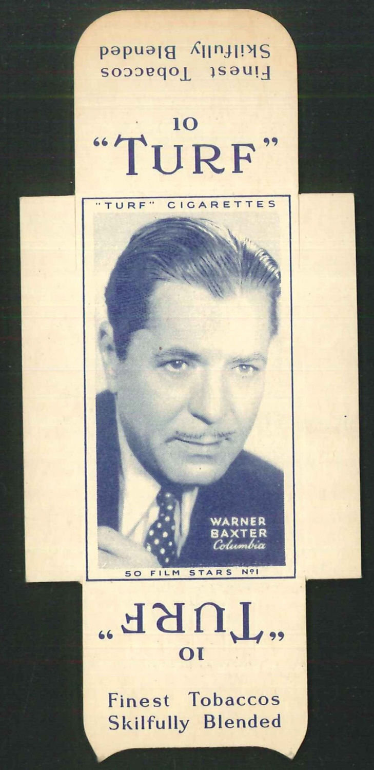 Carreras Turf Full Slides Film Stars No1 Warner Baxter