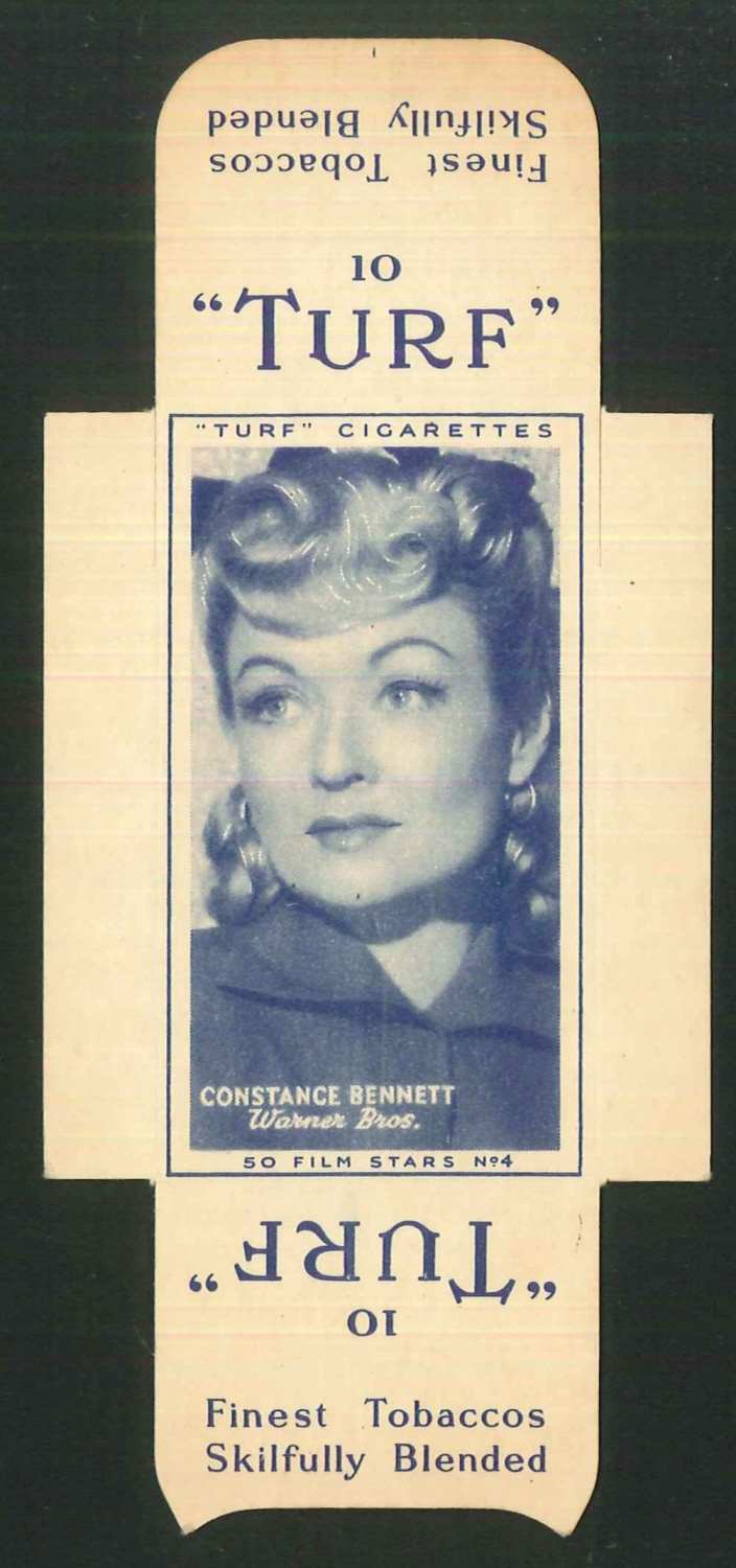 Carreras Turf Full Slides Film Stars No4 Constance Bennett - Click Image to Close